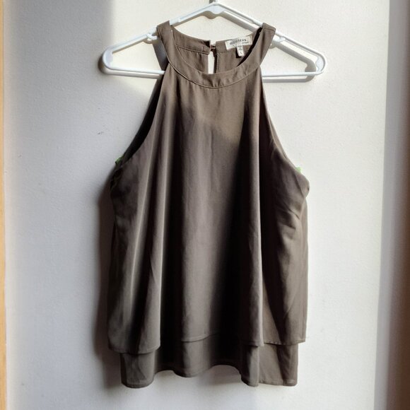 Monteau Olive Green Halter Tank Top Size Large - Picture 6 of 16